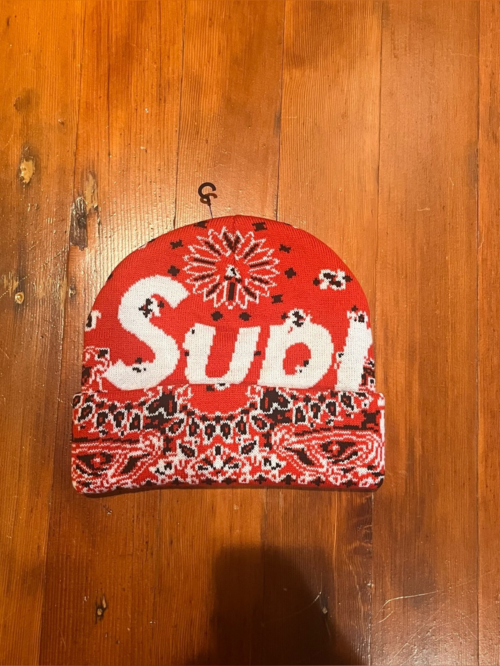 Supreme Red Bandana Beanie